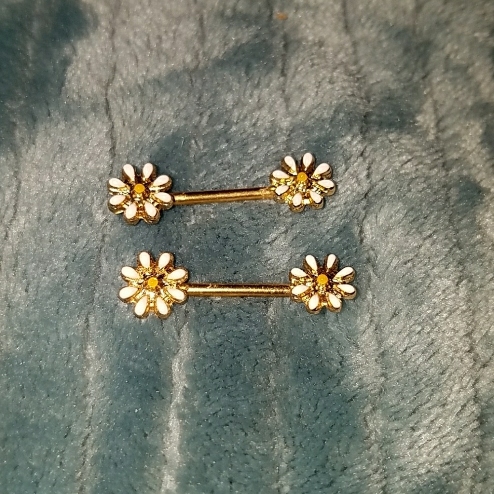 Sunflower nipple rings